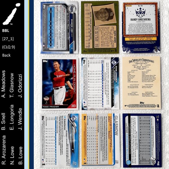 Tampa Bay Rays 9 Card Lot - BBL [27_1] - Picture 2 of 8